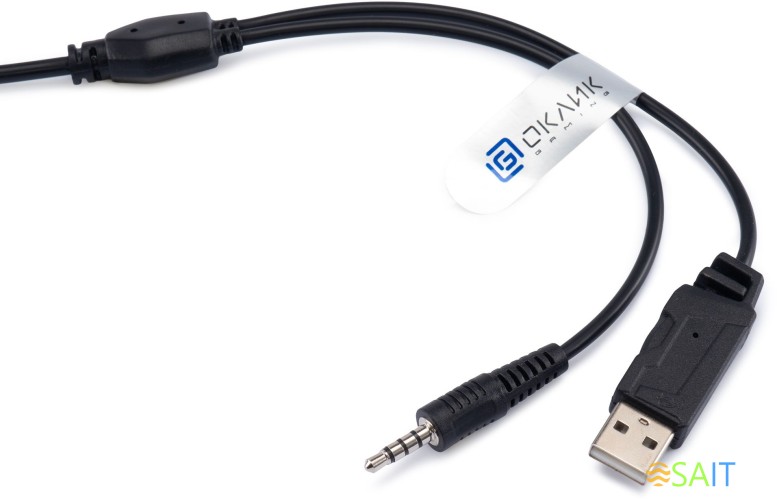 Наушники с микрофоном Оклик HS-L300G черный 2.2м мониторные оголовье (1796949)