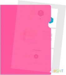 Папка-уголок Бюрократ Double Neon DNECPINK A4 пластик 0.18мм розовый