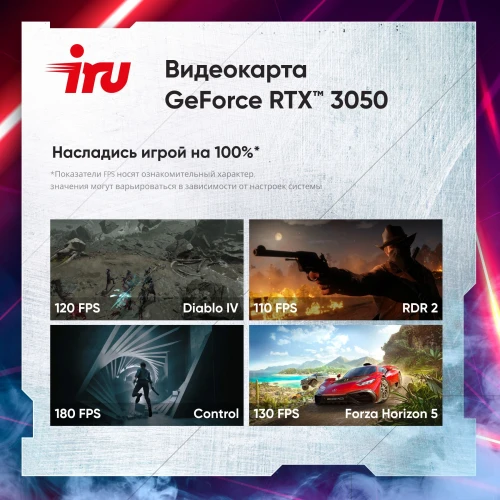 ПК IRU Tactio 310H6GE MT i3 12100F (3.3) 16Gb SSD512Gb RTX3050 6Gb без ОС GbitEth 500W черный (RUS) (2116838)