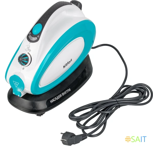 Пароочиститель напольный Kitfort КТ-914 1500Вт белый/голубой