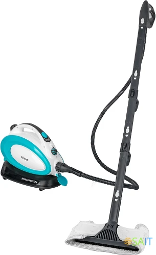 Пароочиститель напольный Kitfort КТ-914 1500Вт белый/голубой