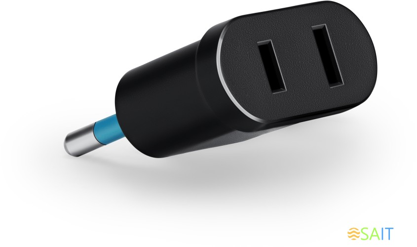 Адаптер-переходник Buro BU-PA02-B (1 розетка) черный (пакет ПЭ)