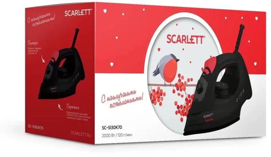 Утюг Scarlett With Love SC-SI30K70 2000Вт черный/красный