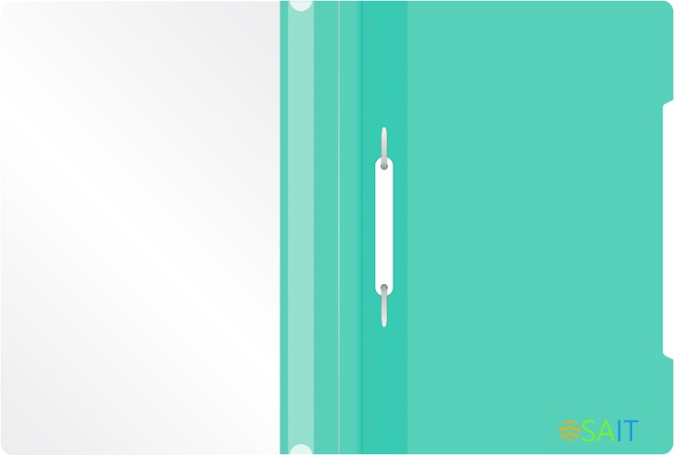 Папка-скоросшиватель Бюрократ Pastel -PSLAST/GRN A4 прозрач.верх.лист пластик мятный 0.14/0.18