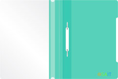 Папка-скоросшиватель Бюрократ Pastel -PSLAST/GRN A4 прозрач.верх.лист пластик мятный 0.14/0.18