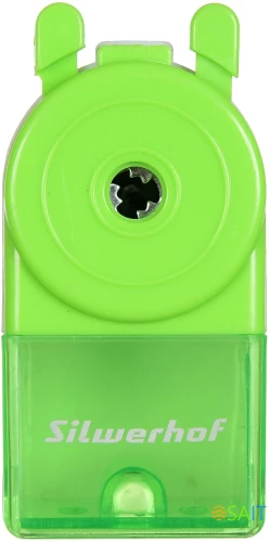 Точилка для карандашей механическая Silwerhof Color 1 отверстие зеленый