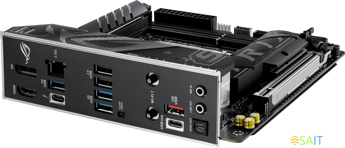 Материнская плата Asus ROG STRIX B860-I GAMING WIFI Soc-1851 Intel B860 2xDDR5 mini-ITX AC`97 8ch(7.1) 2.5Gg RAID+HDMI+DP