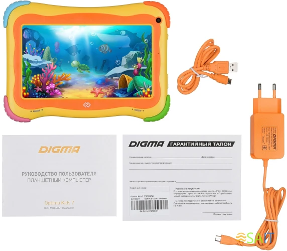 Планшет Digma Optima Kids 7 RK3126C (1.2) 4C RAM1Gb ROM16Gb 7" IPS 1024x600 Android 8.1 разноцветный 2Mpix 0.3Mpix BT WiFi microSD 128Gb 2500mAh