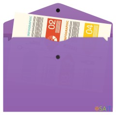 Конверт на кнопке Бюрократ -PK803TVIO A4 гориз. пластик 0.15мм фиолетовый