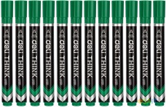 Набор маркеров перманентных Deli EU10150-P Think скошенный пиш. наконечник 1.5-5мм зеленый коробка картонная (12шт.)