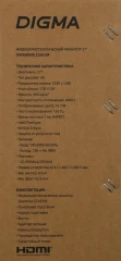 Монитор Digma 27" Overdrive 27A510F черный VA LED 1ms 16:9 HDMI M/M матовая 300cd 178гр/178гр 1920x1080 165Hz G-Sync FreeSync DP FHD 4.65кг