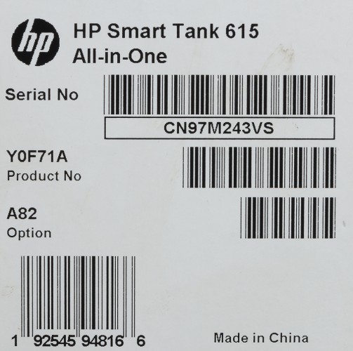 МФУ струйный HP Smart Tank 615 AIO (Y0F71A) A4 WiFi черный