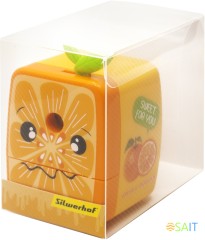 Точилка для карандашей механическая Silwerhof Vitamin C лимон Монстрики 1 отверстие пластик ассорти коробка