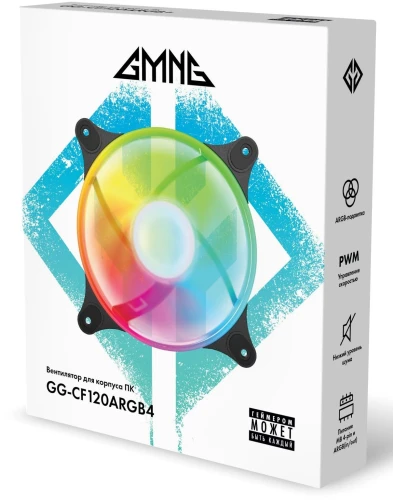 Вентилятор для корпуса GMNG GG-CF120ARGB4-PWMBK ARGB 120х120x25 черный 4-pin 26дБ Ret