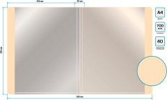 Папка с 40 прозр.вклад. Бюрократ Gems GEM40CREAM A4 пластик 0.7мм торц.карм с бум. встав кремовый жемчуг
