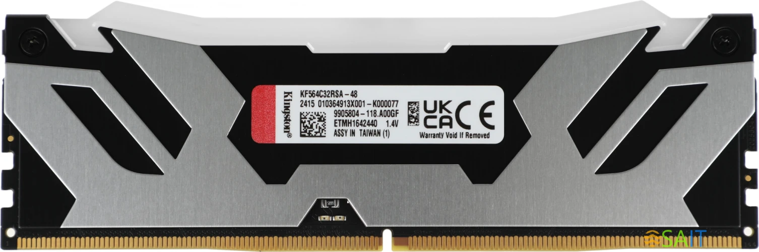 Память DDR5 48GB 6400MHz Kingston KF564C32RSA-48 Fury Renegade XMP RGB RTL Gaming PC5-51200 CL32 DIMM 288-pin 1.4В dual rank с радиатором Ret