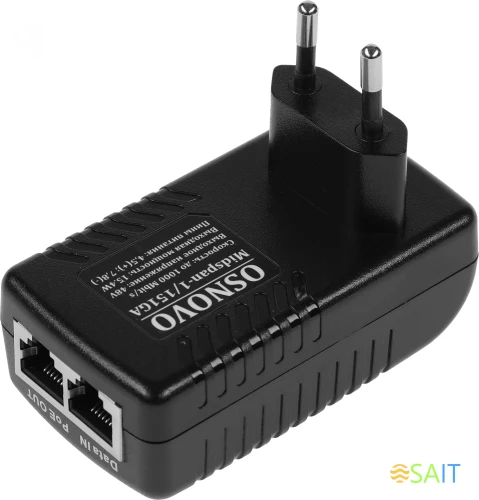 Инжектор PoE Osnovo Midspan-1/151GA 10/100/1000BASE-T 15.4Вт
