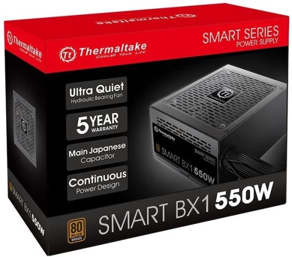 Блок питания Thermaltake ATX 550W Smart BX1 SE 80+ bronze (20+4pin) APFC 120mm fan color LED 6xSATA RTL