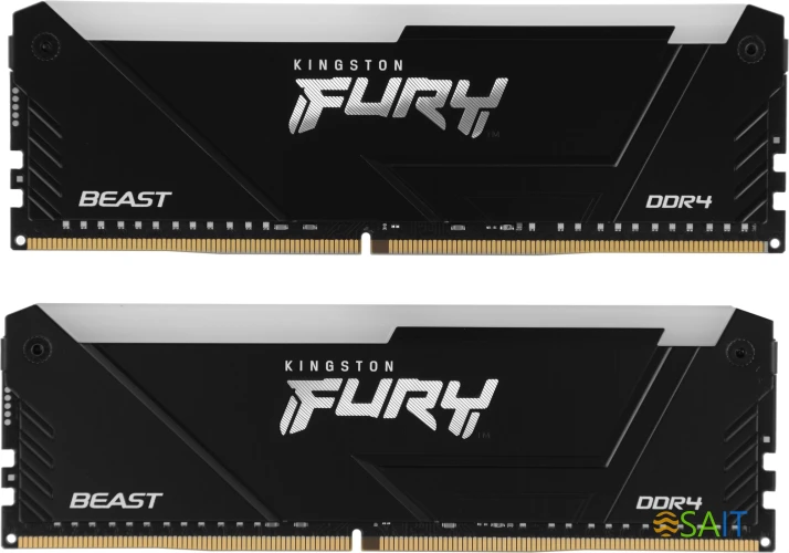 Память DDR4 2x16GB 3200MHz Kingston KF432C16BB12AK2/32 Fury Beast RGB RTL Gaming PC4-25600 CL16 DIMM 288-pin 1.35В dual rank с радиатором Ret
