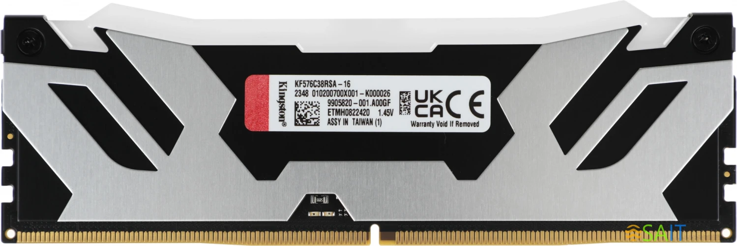 Память DDR5 16GB 7600MHz Kingston KF576C38RSA-16 Fury Renegade RGB RTL Gaming PC5-60800 CL38 DIMM 288-pin 1.45В single rank с радиатором Ret