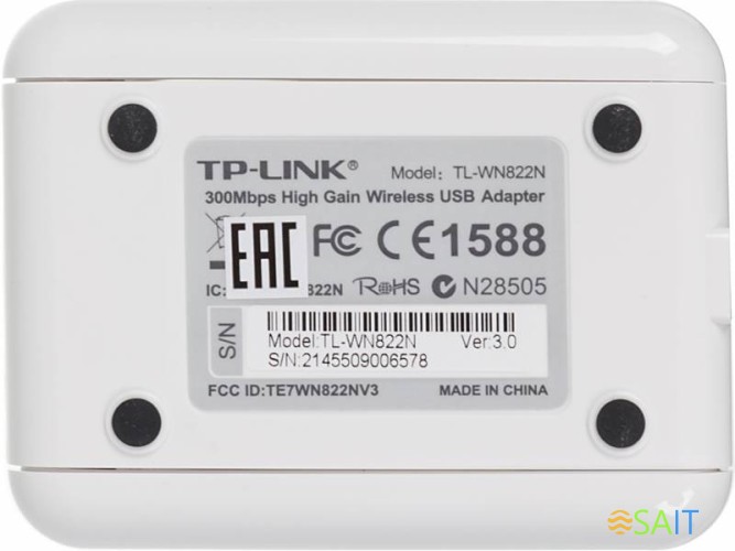 Сетевой адаптер Wi-Fi TP-Link TL-WN822N N300 USB 2.0 (ант.внеш.несъем.) 2ант.