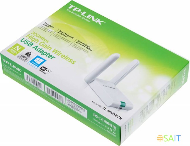 Сетевой адаптер Wi-Fi TP-Link TL-WN822N N300 USB 2.0 (ант.внеш.несъем.) 2ант.