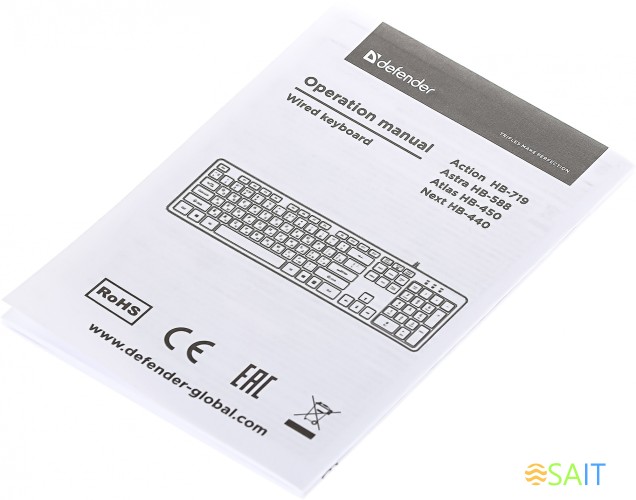 Клавиатура Defender Astra HB-588 черный USB (45588)