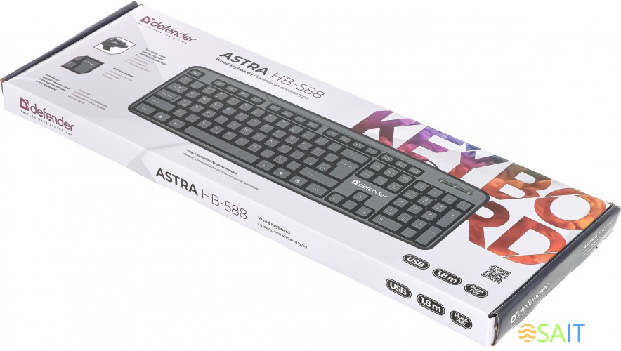 Клавиатура Defender Astra HB-588 черный USB (45588)