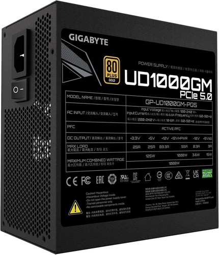 Блок питания Gigabyte ATX 1000W GP-UD1000GM PG5 Gen.5 80+ gold (20+4pin) APFC 120mm fan 8xSATA Cab Manag RTL
