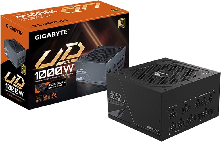 Блок питания Gigabyte ATX 1000W GP-UD1000GM PG5 Gen.5 80+ gold (20+4pin) APFC 120mm fan 8xSATA Cab Manag RTL