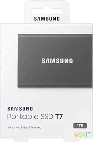 Накопитель SSD Samsung USB-C 1Tb MU-PC1T0T/WW T7 1.8" черный