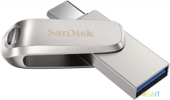 Флеш Диск Sandisk 128Gb Ultra Dual Drive Luxe SDDDC4-128G-G46 USB3.1 серебристый
