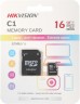 Флеш карта microSDHC 16GB Hikvision HS-TF-C1(STD)/16G/Adapter + adapter
