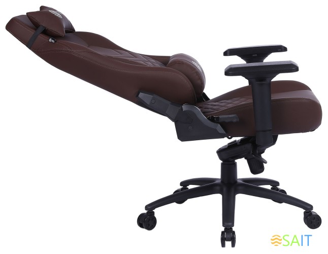 Кресло игровое Cactus CS-CHR-0112BR коричневый эко.кожа с подголов. крестов. сталь