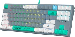 Клавиатура A4Tech Bloody S87 Energy механическая серый/зеленый USB for gamer LED (S87 USB ENERGY ASH)