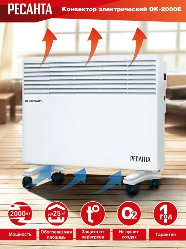 Конвектор Ресанта ОК-2000Е 2000Вт белый
