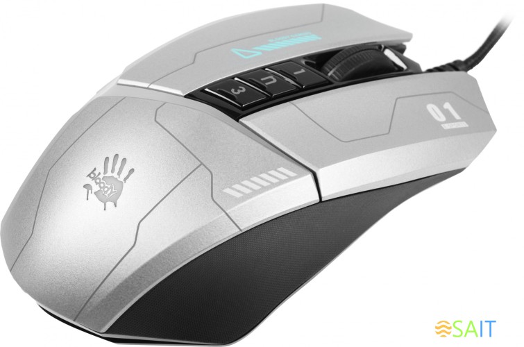 Мышь A4Tech Bloody W60 Max Gun серый/черный оптическая 10000dpi USB 10but