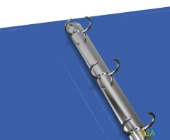 Папка на 4-х кольцах Бюрократ -0827/4RBLU A4 пластик 0.7мм кор.27мм внутр. с вставкой синий