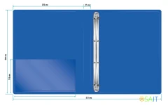 Папка на 4-х кольцах Бюрократ -0827/4RBLU A4 пластик 0.7мм кор.27мм внутр. с вставкой синий