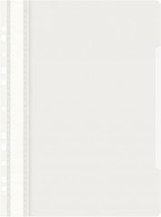 Папка-скоросшиватель Бюрократ PS-P20WH A4 прозрач.верх.лист боков.перф. пластик белый 0.12/0.16