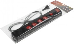 Сетевой фильтр Most LR 1.7м (6 розеток) черный (коробка)