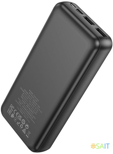 Мобильный аккумулятор Hoco J123A Element 20000mAh 2A 2xUSB-A черный
