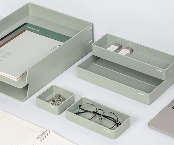 Набор лотков горизонтальный Deli NS001GREEN 6отд. разборный 324х239х45мм зеленый