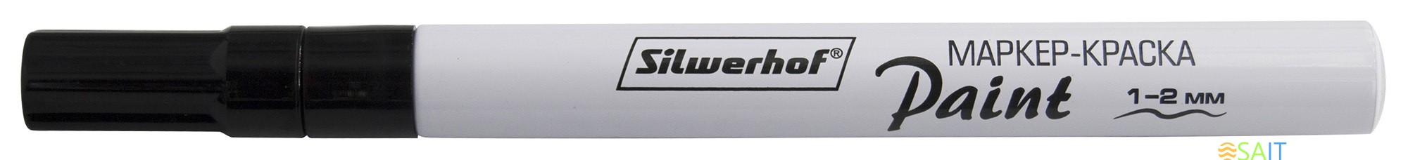 Маркер лаковый Silwerhof Paint пулевидный пиш. наконечник 1-2мм металический корпус черный
