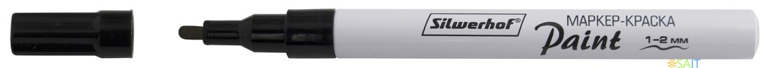 Маркер лаковый Silwerhof Paint пулевидный пиш. наконечник 1-2мм металический корпус черный