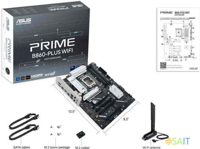 Материнская плата Asus PRIME B860-PLUS WIFI Soc-1851 Intel B860 4xDDR5 ATX AC`97 8ch(7.1) 2.5Gg RAID+HDMI+DP