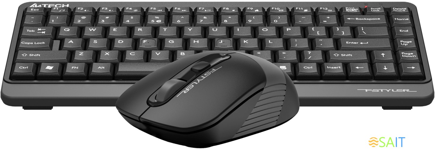 Клавиатура + мышь A4Tech Fstyler FG1110 клав:черный/серый мышь:черный/серый USB беспроводная Multimedia (FG1110 GREY)