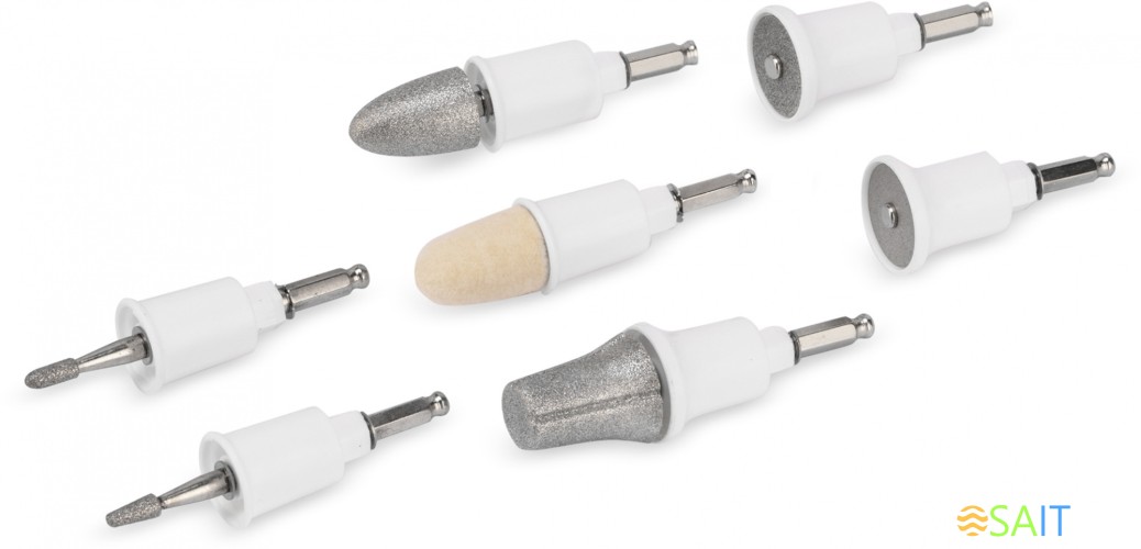 Маникюрно-педикюрный набор Vitek VT-2214 насадок в компл.:7шт (подсветка) золотистый/белый