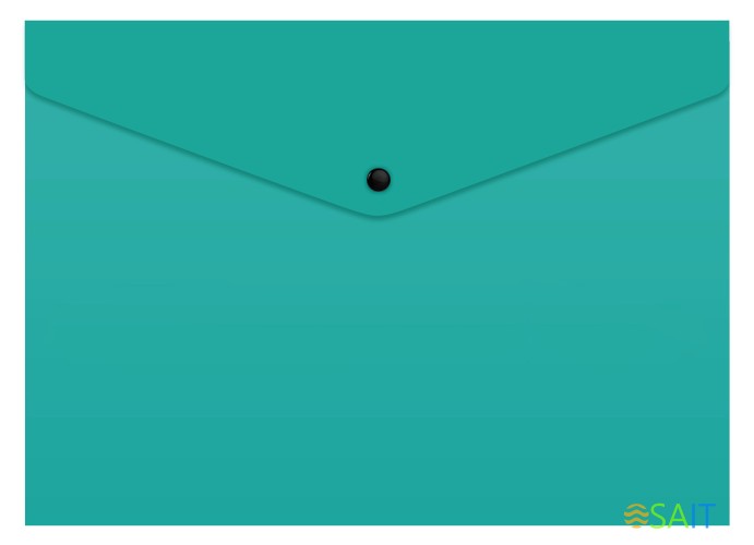 Конверт на кнопке Бюрократ -PK803TTURG A4 гориз. пластик 0.15мм бирюзовый