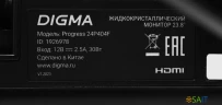 Монитор Digma 23.8" Progress 24P404F черный IPS LED 5ms 16:9 HDMI M/M матовая 250cd 178гр/178гр 1920x1080 100Hz VGA FHD 3.0кг